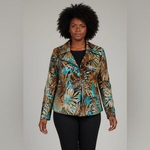 Clara S NWOT Unique Top/Jacket Button Up Long Sleeve Reflective